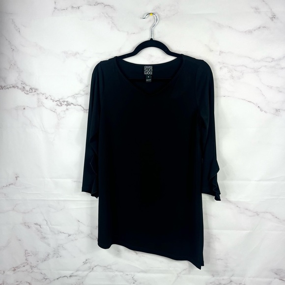 CLARA SUN WOO Jersey Knit Drapey Blouse - Picture 1 of 6